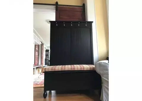 Hall tree with storage bench