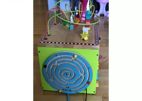 Wooden baby activity cube